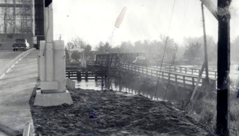 BRIDGE HISTORY- in 1955, before the old bridge was taken down. Courtesy: Pompano Beach Historical Society