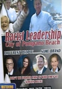 Inflammatory flyer making racist accusations against city leaders, including false KKK inferences.
