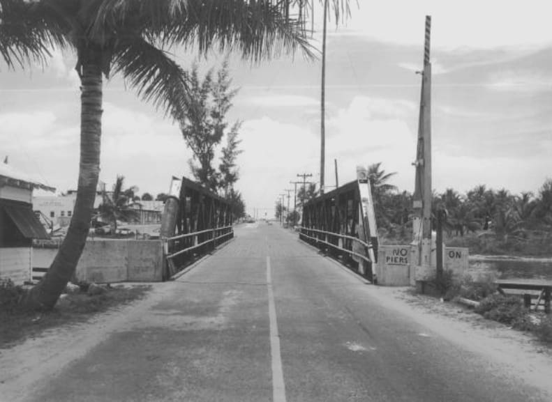 ATLANTIC BLVD. BRIDGE HISTORY- picture taken in 1953. Courtesy: Pompano Beach Historical Society