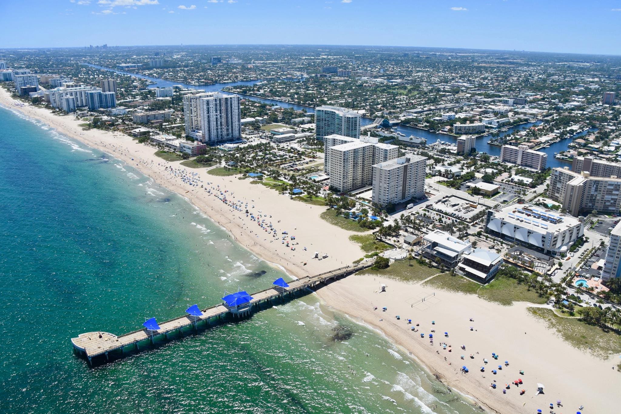 Arial photo of the Pompano Beach Pier area construction. April 2019. Photo by Elaine Fitzgerald