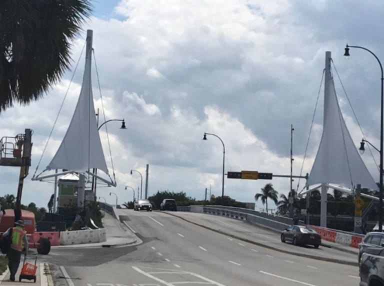 Atlantic Blvd. Bridge sails in Pompano Beach