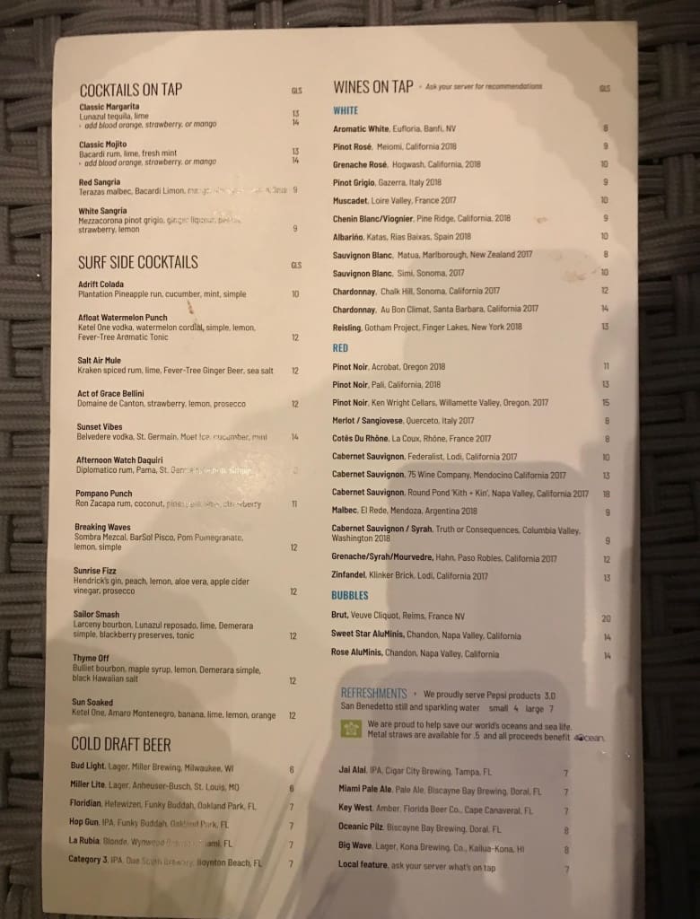 Pompano Beach Oceanic Restaurant menu. New restaurants in Pompano Beach.