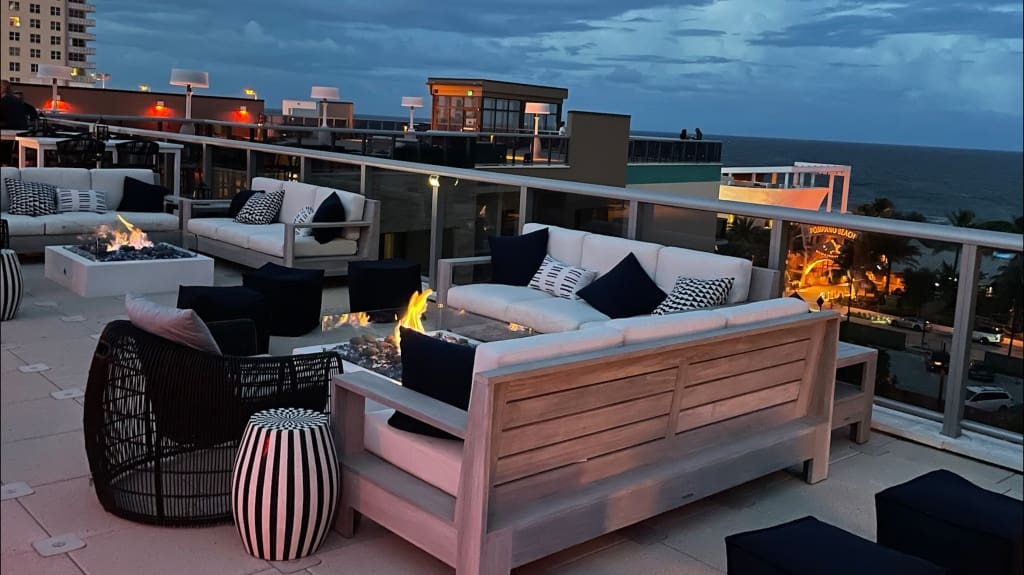 HILTON ROOFTOP LOUNGE IN POMPANO BEACH FISHING VILLAGE IS NOW OPEN