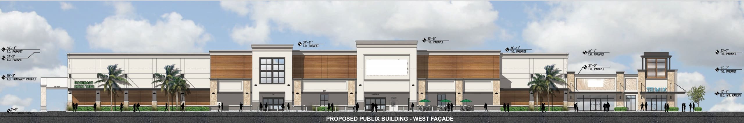 West façade of new Publix building proposed for Isle Casino property.